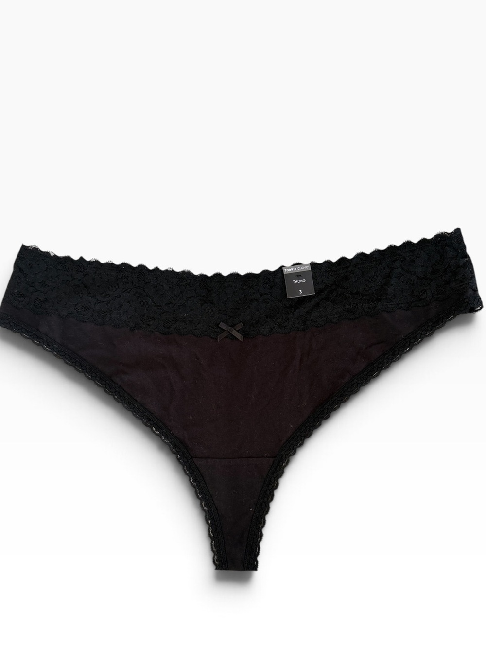 torrid 2 Pair Black Lace-Trim Thongs 3X